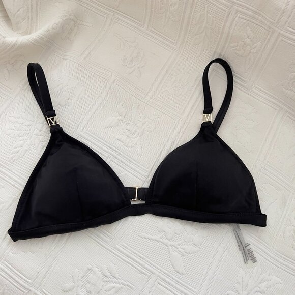 Victoria's Secret Other - Victoria Secret V hardware Triangle swim top new sz L Black